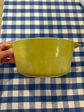 Pyrex vintage verde green Ceramic Serving Bowl